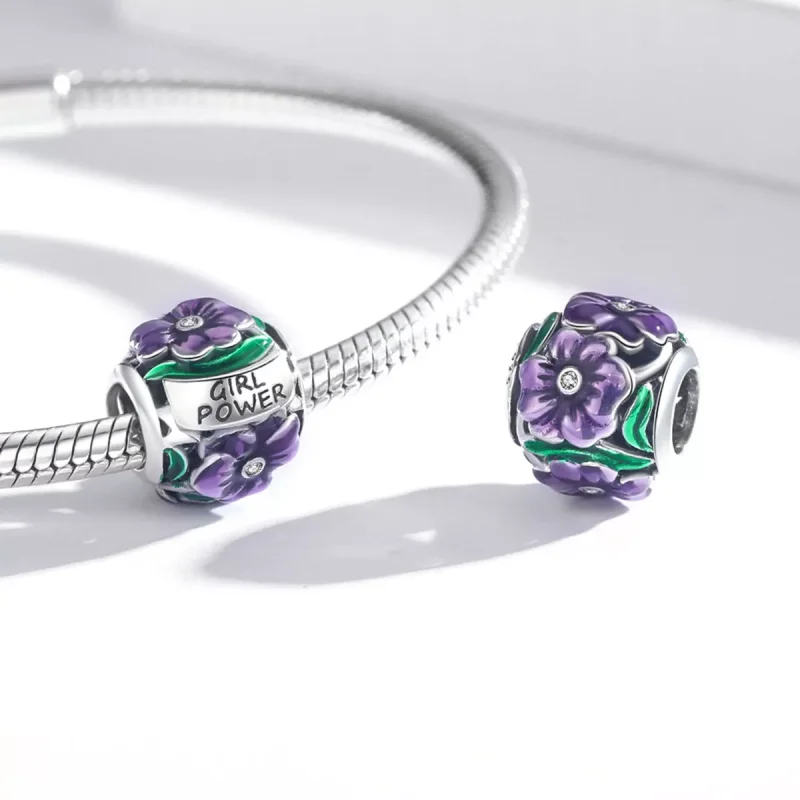 (immagine per) Charm tipo Pandora Potere femminile - Viola - SCC2140 - Visualizza 4