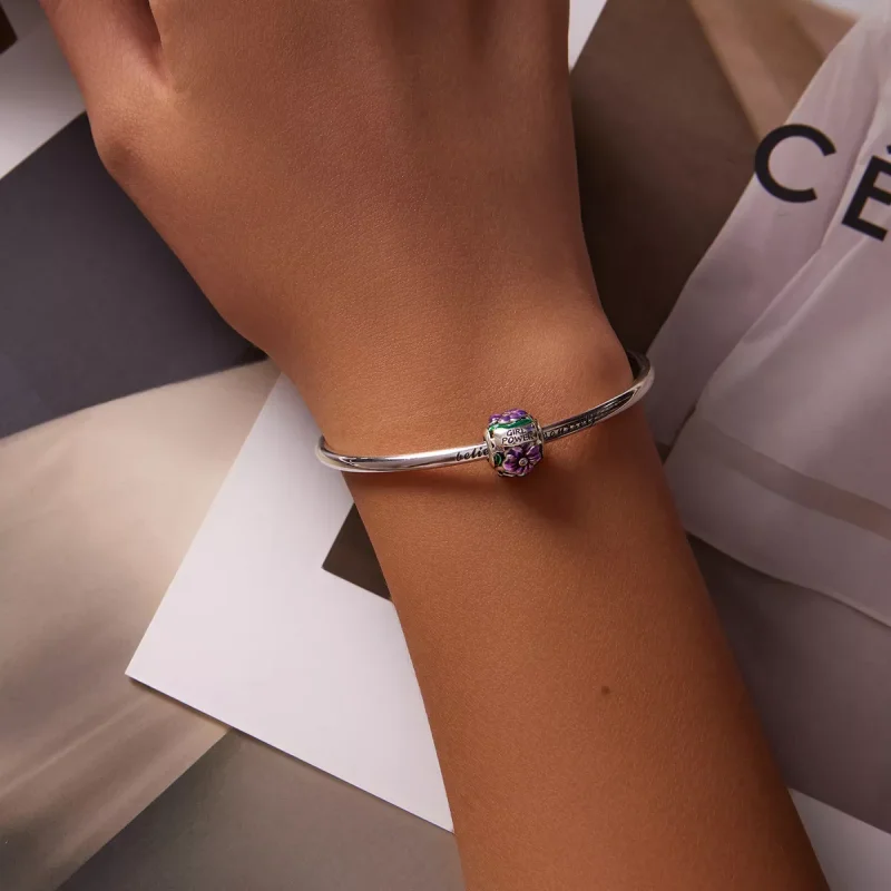 (immagine per) Charm tipo Pandora Potere femminile - Viola - SCC2140 - Visualizza 5