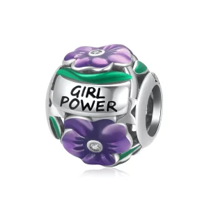 (immagine per) Charm tipo Pandora Potere femminile - Viola - SCC2140