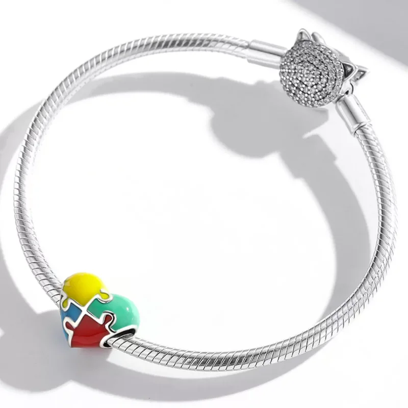 (immagine per) Charm tipo Pandora Puzzle d'amore - BSC547 - Visualizza 3