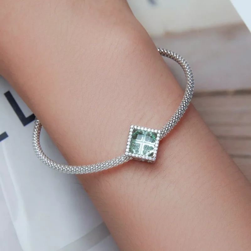 (immagine per) Charm tipo Pandora Quadrifoglio - BSC667 - Visualizza 6