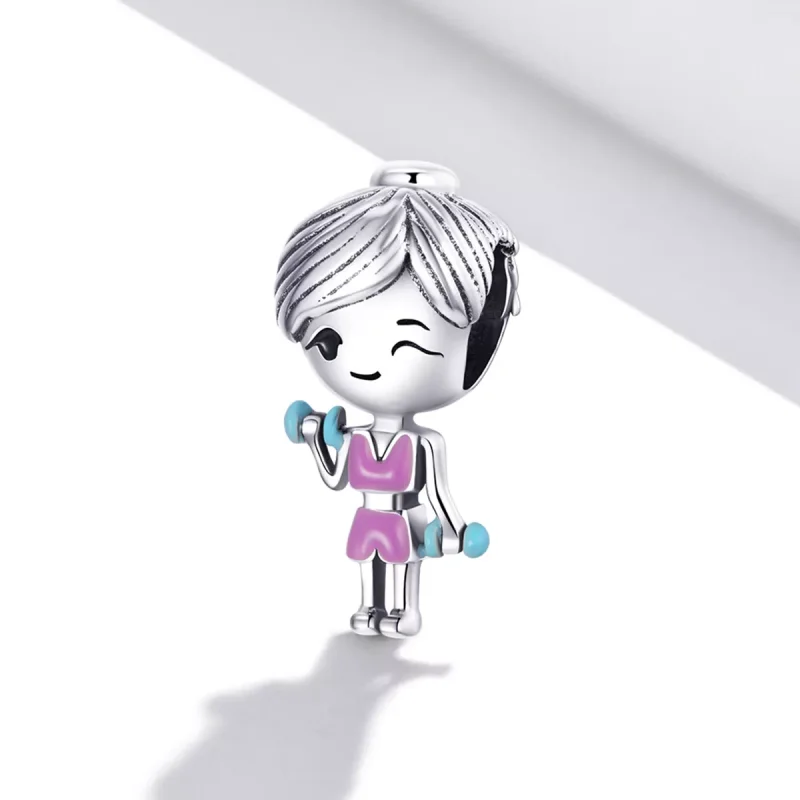 (immagine per) Charm tipo Pandora Ragazza di forma fisica - BSC488 - Visualizza 2