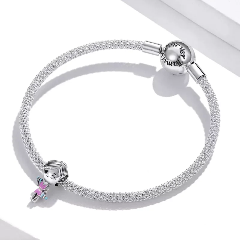 (immagine per) Charm tipo Pandora Ragazza di forma fisica - BSC488 - Visualizza 3