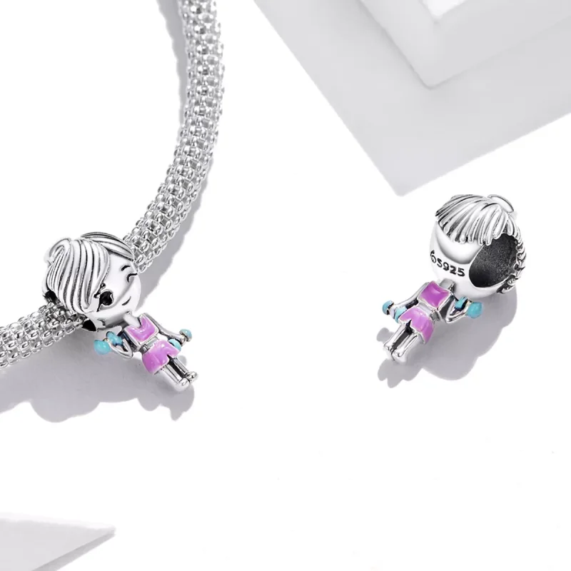 (immagine per) Charm tipo Pandora Ragazza di forma fisica - BSC488 - Visualizza 4