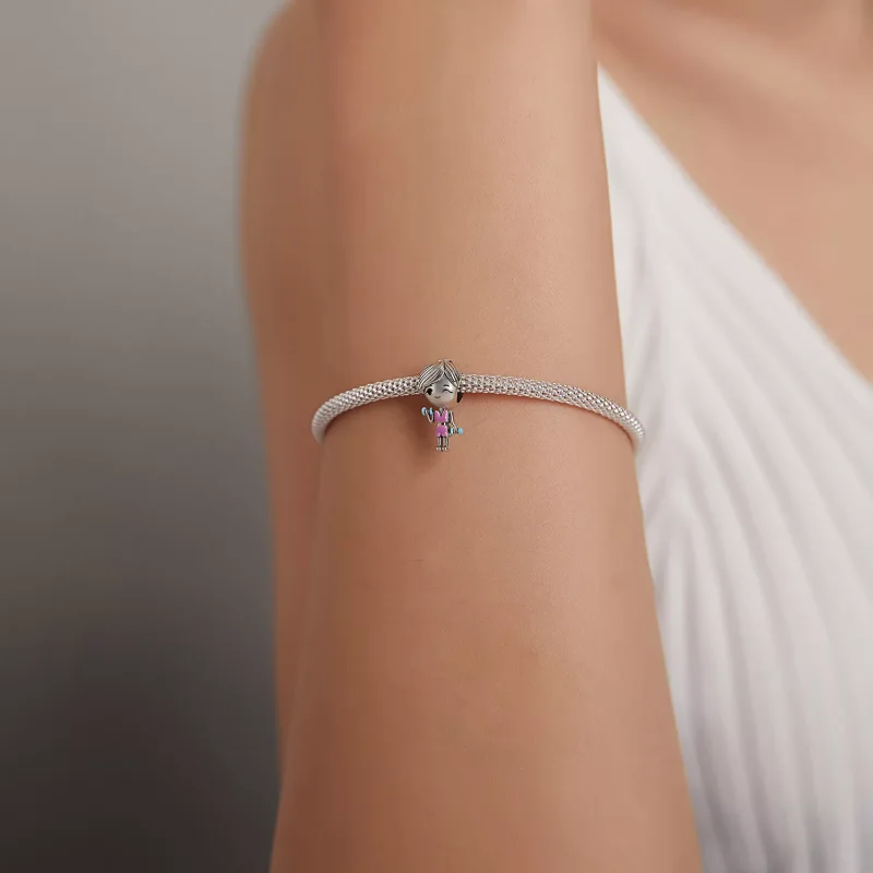 (immagine per) Charm tipo Pandora Ragazza di forma fisica - BSC488 - Visualizza 5