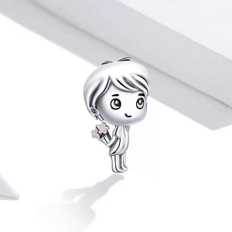 (immagine per) Charm tipo Pandora Ragazzo che batte il cuore - BSC400 - Visualizza 2