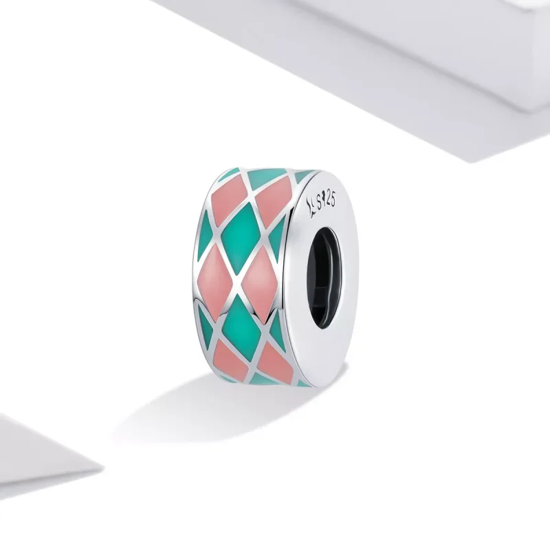 (immagine per) Charm tipo Pandora Reticolo di diamante - SCC2165 - Visualizza 2