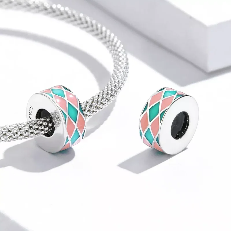 (immagine per) Charm tipo Pandora Reticolo di diamante - SCC2165 - Visualizza 4