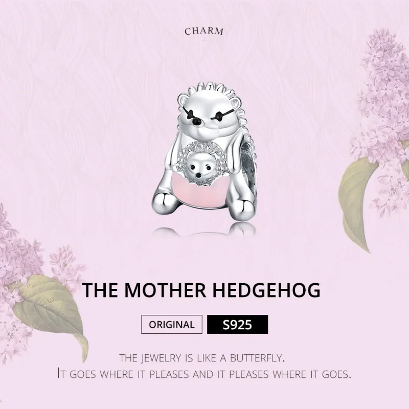 (immagine per) Charm tipo Pandora Riccio madre e figlio - BSC239 - Visualizza 6