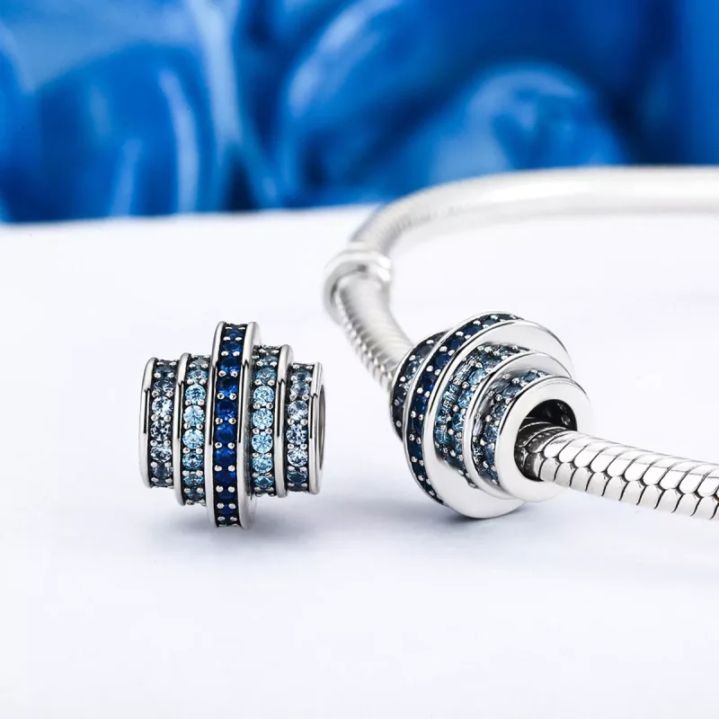 (immagine per) Charm tipo Pandora ritmo blu - SCC129 - Visualizza 3