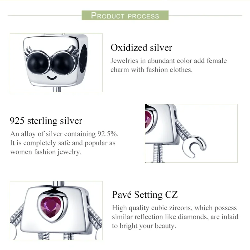 (immagine per) Charm tipo Pandora Robot Didi - SCC885 - Visualizza 6