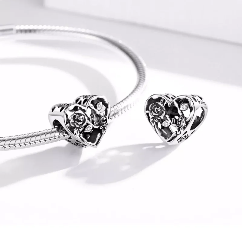 (immagine per) Charm tipo Pandora Rosa Amore - BSC475 - Visualizza 4