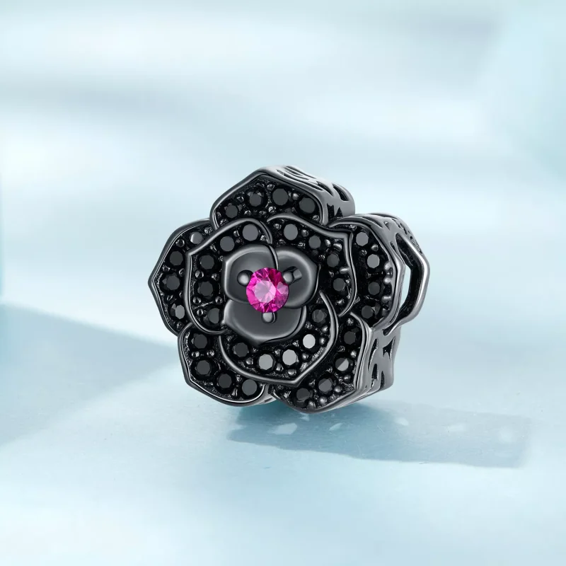 (immagine per) Charm tipo Pandora Rosa nera - SCC2380 - Visualizza 2