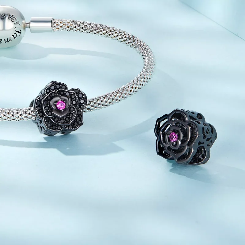 (immagine per) Charm tipo Pandora Rosa nera - SCC2380 - Visualizza 4