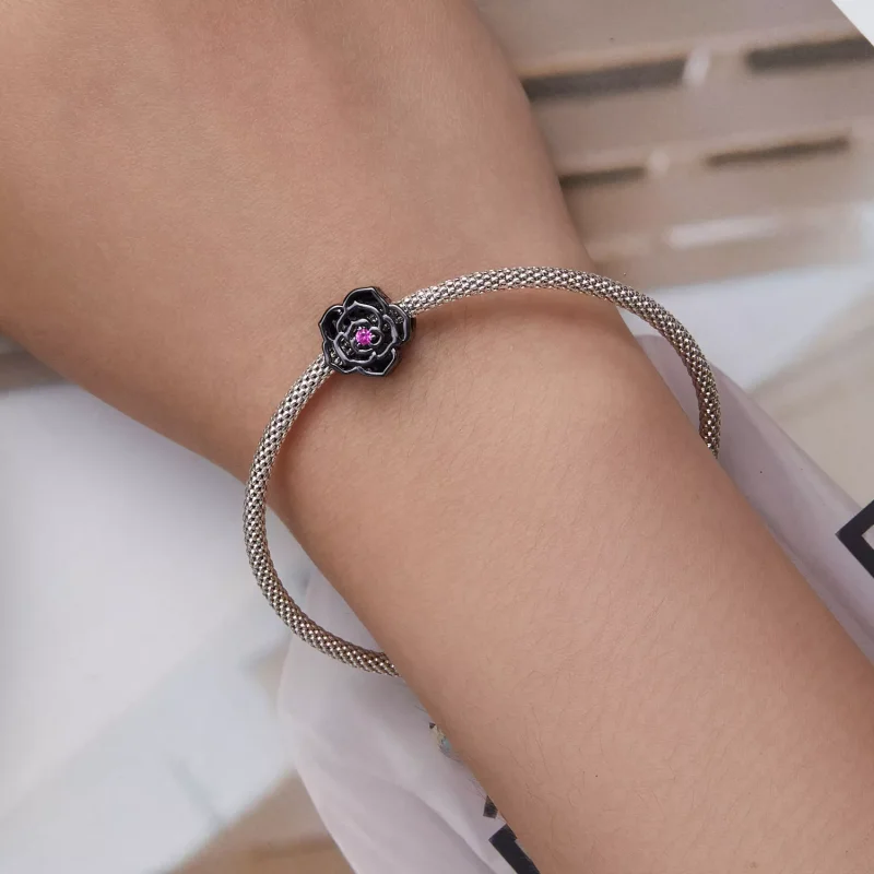 (immagine per) Charm tipo Pandora Rosa nera - SCC2380 - Visualizza 6
