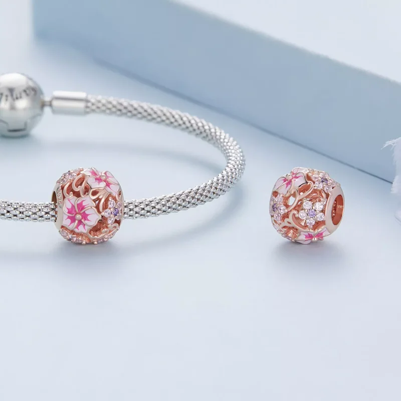 (immagine per) Charm tipo Pandora Rosa Sakura - BSC643 - Visualizza 5