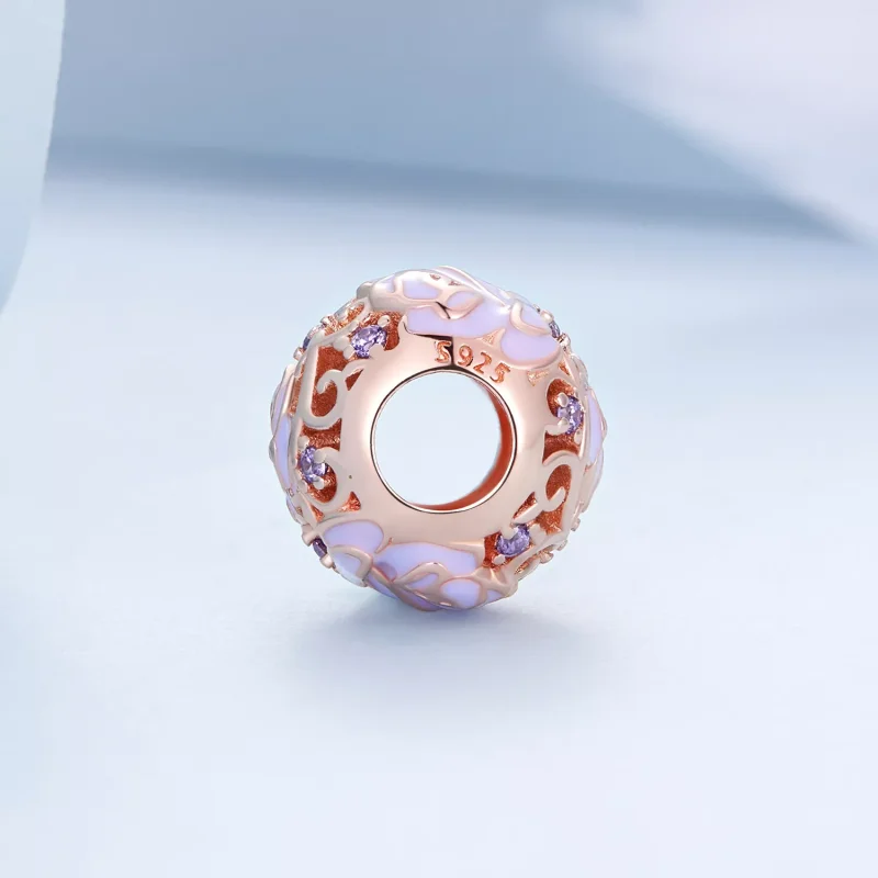 (immagine per) Charm tipo Pandora Rosa Viola - BSC644 - Visualizza 3