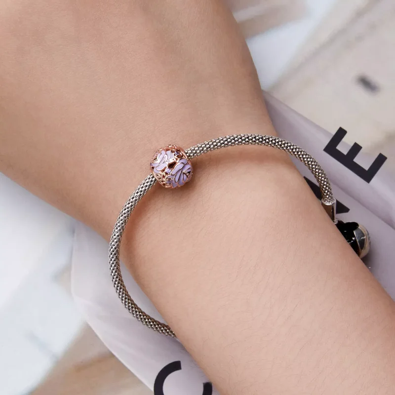 (immagine per) Charm tipo Pandora Rosa Viola - BSC644 - Visualizza 5