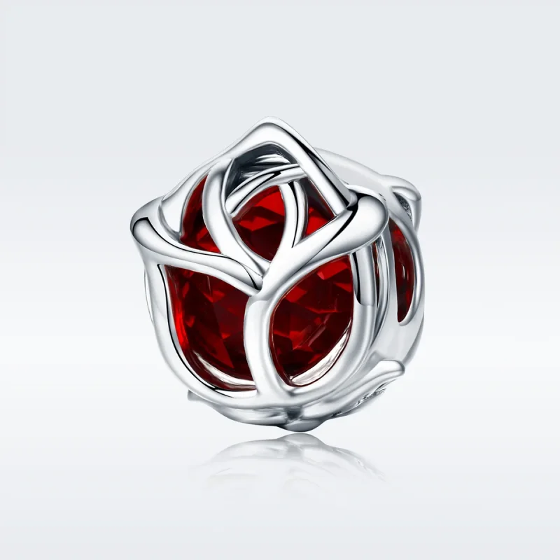 (immagine per) Charm tipo Pandora Rose rosse - SCC568 - Visualizza 2
