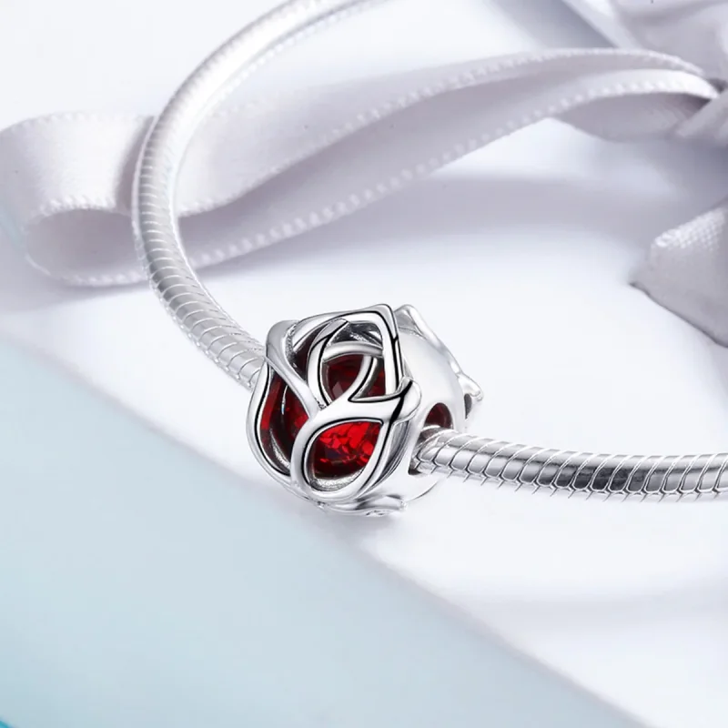 (immagine per) Charm tipo Pandora Rose rosse - SCC568 - Visualizza 4