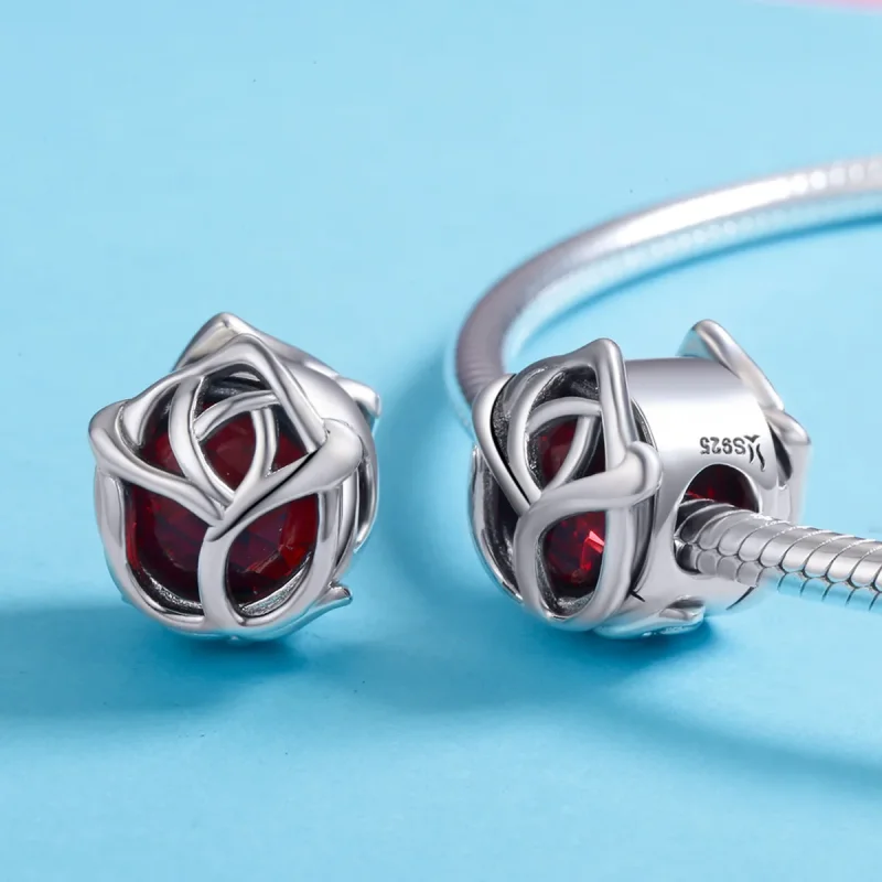 (immagine per) Charm tipo Pandora Rose rosse - SCC568 - Visualizza 5