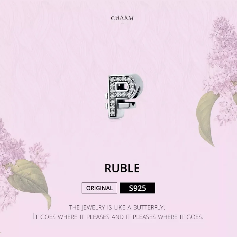 (immagine per) Charm tipo Pandora Rublo di valuta - SCC1271 - Visualizza 2