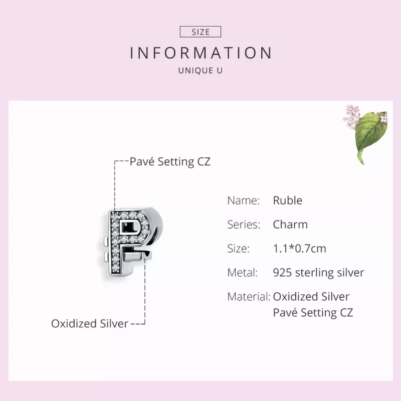 (immagine per) Charm tipo Pandora Rublo di valuta - SCC1271 - Visualizza 3