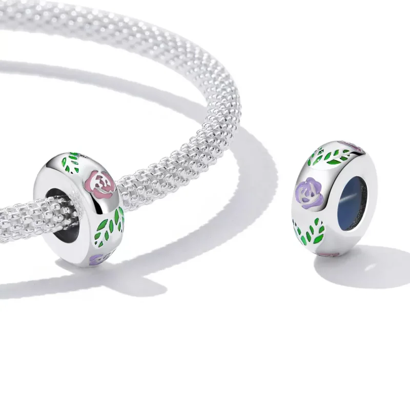 (immagine per) Charm tipo Pandora Scarabocchio di fiori - BSC596 - Visualizza 4