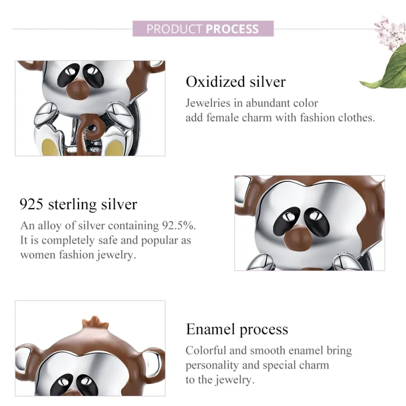 (immagine per) Charm tipo Pandora Scimmia - BSC125 - Visualizza 7