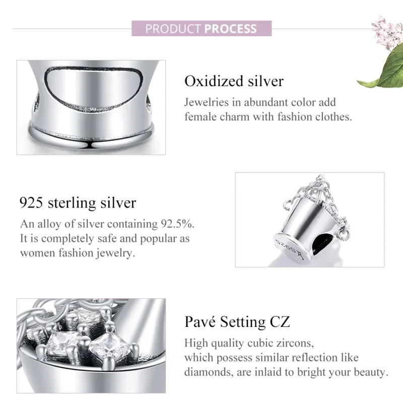 (immagine per) Charm tipo Pandora Secchio di Champagne - SCC1687 - Visualizza 8