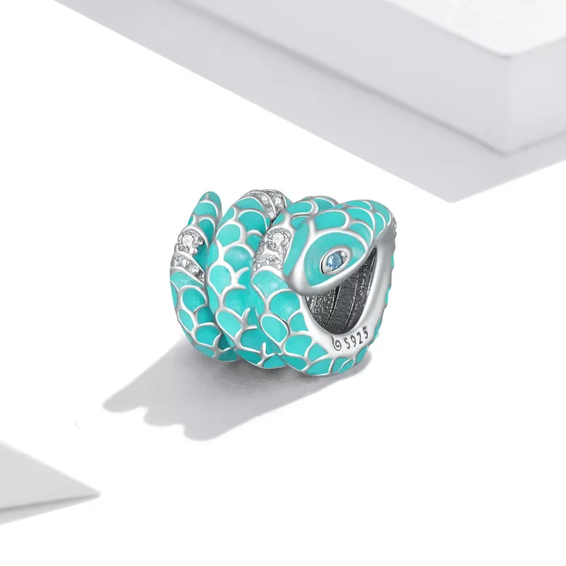 (immagine per) Charm tipo Pandora Serpente Blu - BSC576 - Visualizza 2