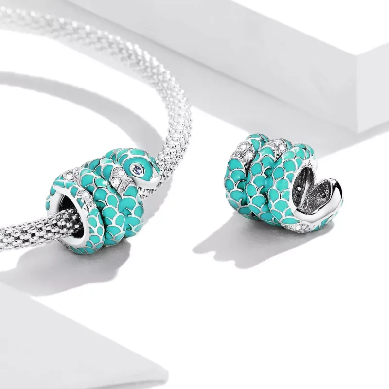 (immagine per) Charm tipo Pandora Serpente Blu - BSC576 - Visualizza 4