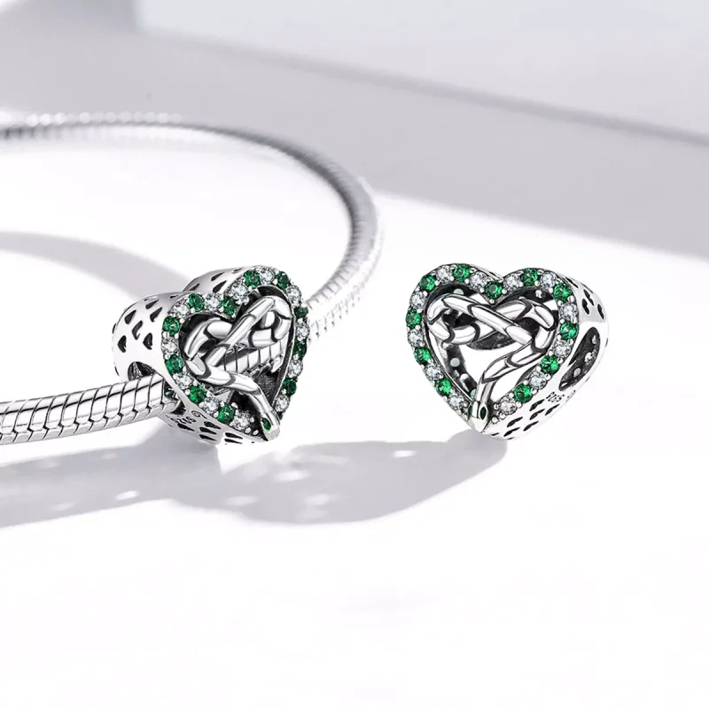 (immagine per) Charm tipo Pandora Serpente del cuore - BSC507 - Visualizza 3