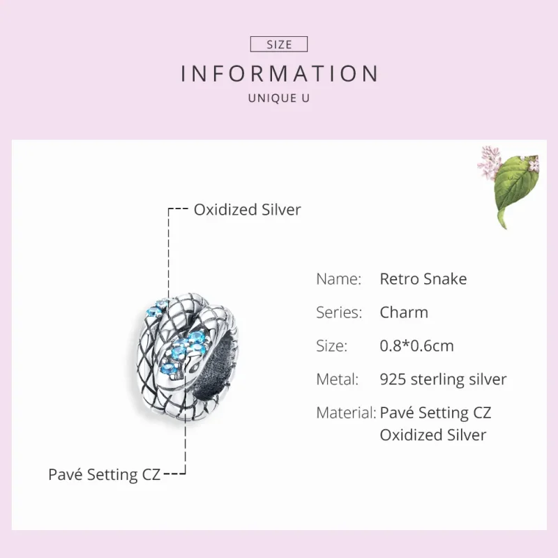 (immagine per) Charm tipo Pandora Serpente retrò - SCC1351 - Visualizza 6
