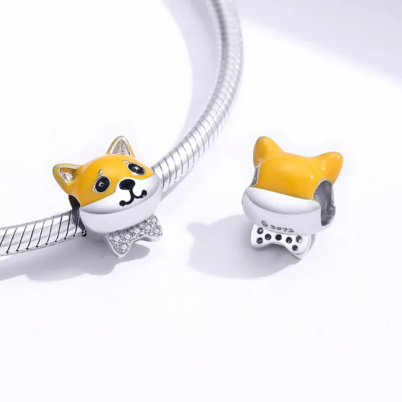 (immagine per) Charm tipo Pandora Shiba Inu - BSC188 - Visualizza 2