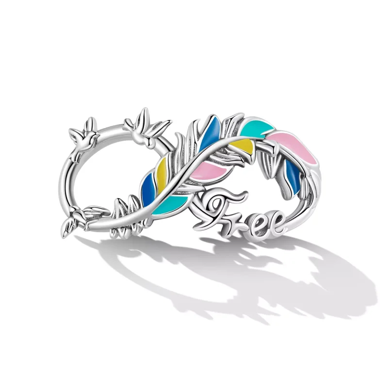 (immagine per) Charm tipo Pandora Simbolo di infinito piuma - SCC2322 - Visualizza 2