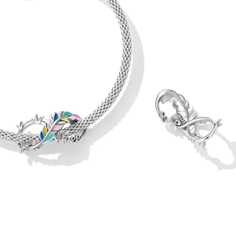 (immagine per) Charm tipo Pandora Simbolo di infinito piuma - SCC2322 - Visualizza 4