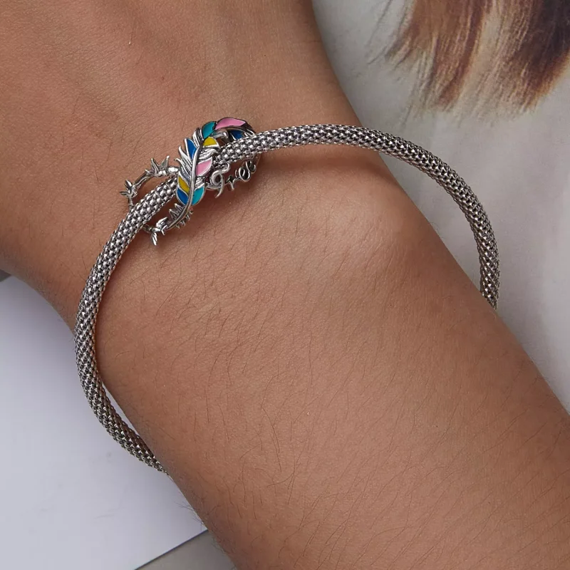 (immagine per) Charm tipo Pandora Simbolo di infinito piuma - SCC2322 - Visualizza 6