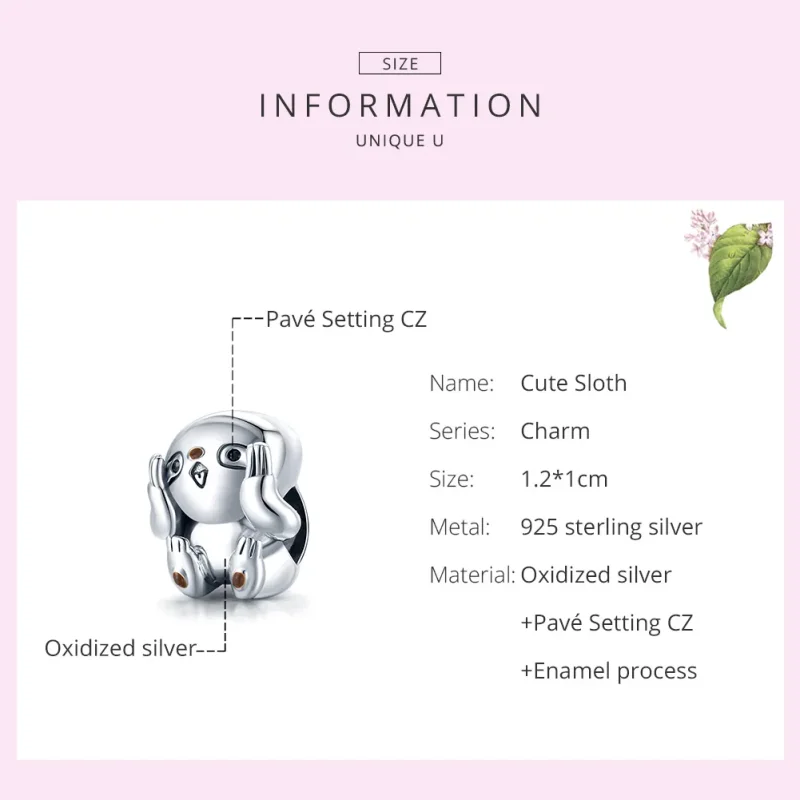 (immagine per) Charm tipo Pandora Simpatico bradipo - SCC1698 - Visualizza 7
