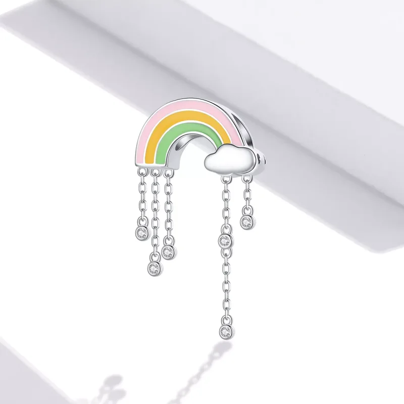 (immagine per) Charm tipo Pandora Sorriso arcobaleno - BSC418 - Visualizza 2