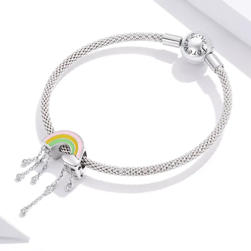 (immagine per) Charm tipo Pandora Sorriso arcobaleno - BSC418 - Visualizza 3