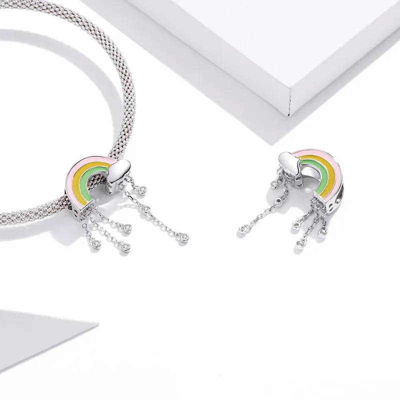 (immagine per) Charm tipo Pandora Sorriso arcobaleno - BSC418 - Visualizza 4