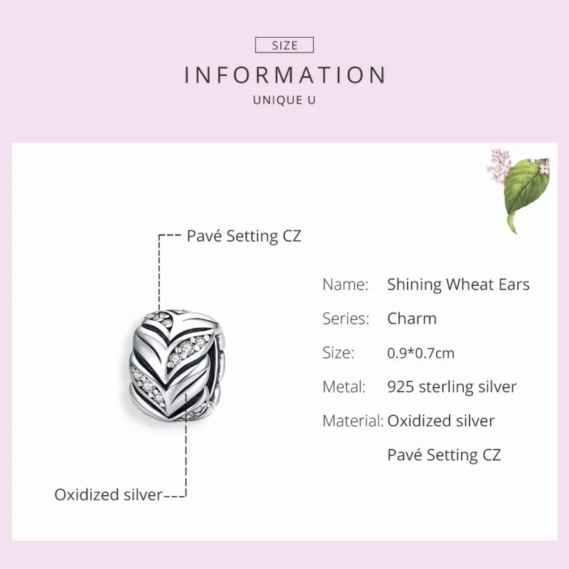 (immagine per) Charm tipo Pandora Spighe di grano splendenti - SCC1614 - Visualizza 7