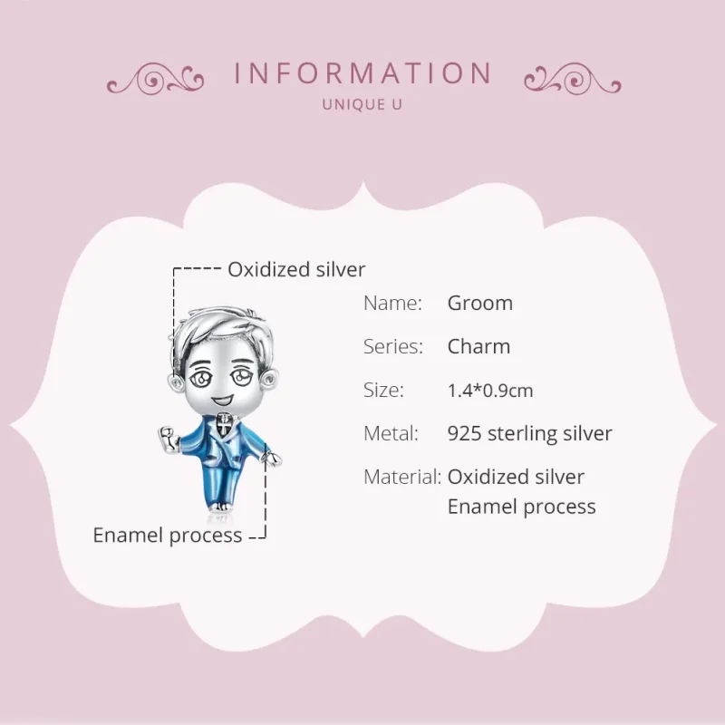 (immagine per) Charm tipo Pandora Sposo - SCC1812 - Visualizza 6