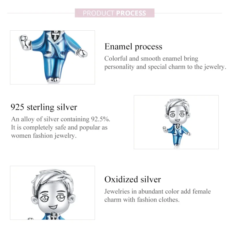 (immagine per) Charm tipo Pandora Sposo - SCC1812 - Visualizza 7