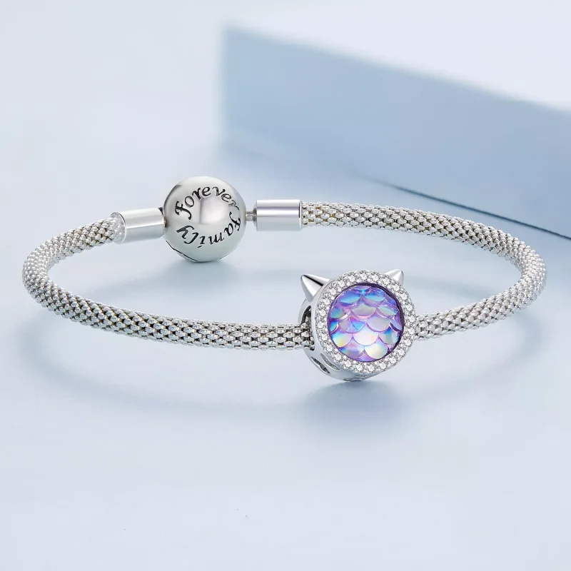 (immagine per) Charm tipo Pandora Squama di pesce testa di gatto - BSC703 - Visualizza 5