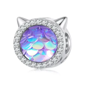 (immagine per) Charm tipo Pandora Squama di pesce testa di gatto - BSC703