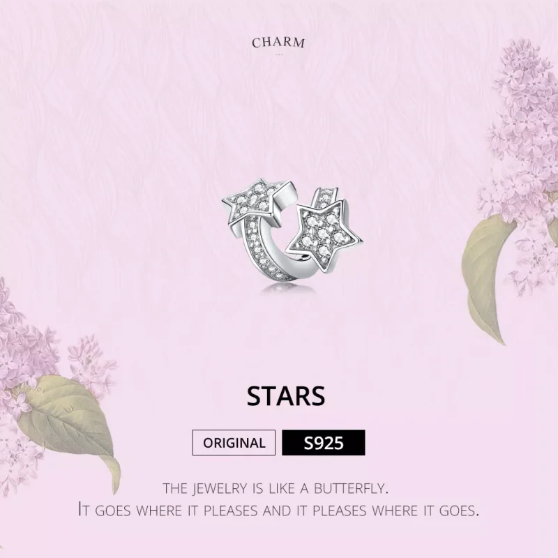 (immagine per) Charm tipo Pandora Stelle brillano nel cielo - SCC1244 - Visualizza 2