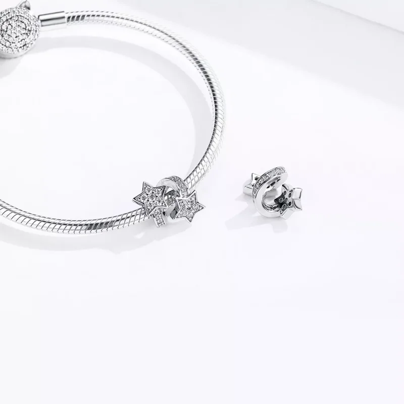 (immagine per) Charm tipo Pandora Stelle brillano nel cielo - SCC1244 - Visualizza 4