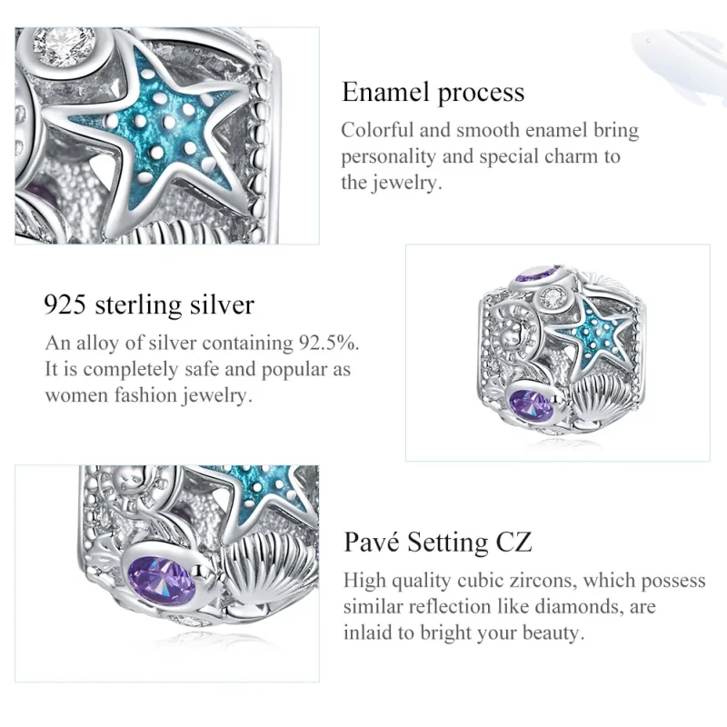 (immagine per) Charm tipo Pandora Stelle E Conchiglia - SCC1805 - Visualizza 7